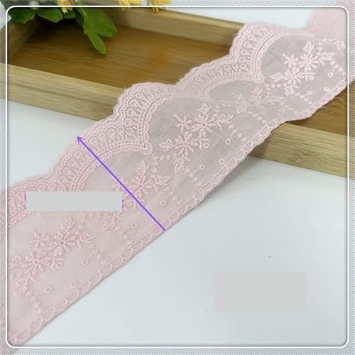 Spitzenband, 8 cm bunte bestickte Blumen-Baumwollspitzenbesatzband, handgefertigt, Puppenrock, dekoratives Kleidungszubehör Spitzenband, 8 cm bunte bestickte Blumen-Baumwollspitzenbesatzband, handgefertigt, Puppenrock, dekoratives Kleidungszubehör von LKDCNUP