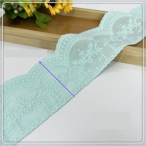 Spitzenband, 8 cm bunte bestickte Blumen-Baumwollspitzenbesatzband, handgefertigt, Puppenrock, dekoratives Kleidungszubehör von LKDCNUP