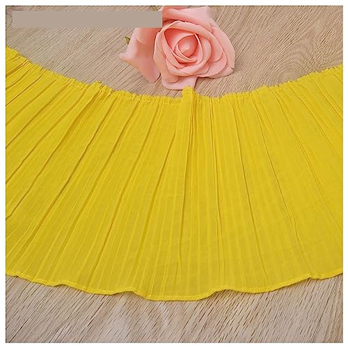 Spitzenband, Falten-Spitzenbesatz, 3 Meter, gekräuselter, zerknitterter Chiffonstoff, Band, Manschettenkragen, Kleid, Rock, Kleidung, Nähmaterialien von LKDCNUP
