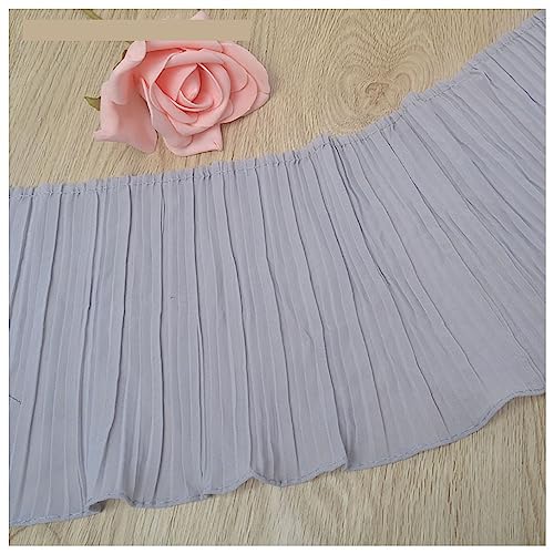 Spitzenband, Falten-Spitzenbesatz, 3 Meter, gekräuselter, zerknitterter Chiffonstoff, Band, Manschettenkragen, Kleid, Rock, Kleidung, Nähmaterialien von LKDCNUP