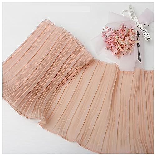 Spitzenband, Falten-Spitzenbesatz, 3 Meter, gekräuselter, zerknitterter Chiffonstoff, Band, Manschettenkragen, Kleid, Rock, Kleidung, Nähmaterialien von LKDCNUP