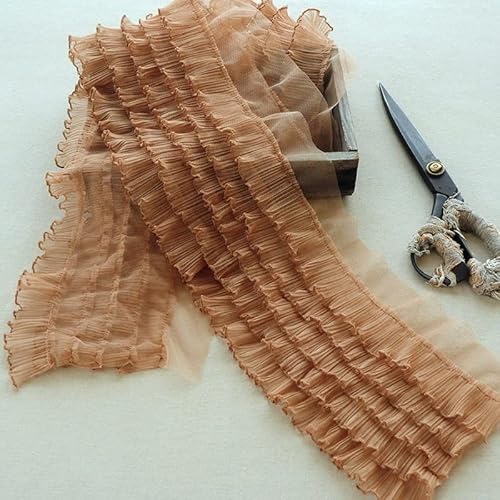 Spitzenband, Mehrschichtiger Organza-Spitzenstoff mit zerknittertem, gekräuseltem Tüll, DIY-Kleidung for Damen und Kinder, Rocksaumbesatz, Zubehör von LKDCNUP