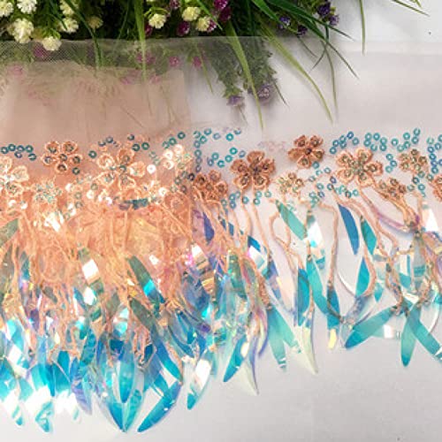 Spitzenband, Pailletten Mesh Spitze Stoff Trim Band Quaste Fransen Rand bestickt Nähen auf Zubehör Handwerk Hochzeit von LKDCNUP
