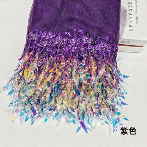Spitzenband, Pailletten Mesh Spitze Stoff Trim Band Quaste Fringe bestickt Zubehör Hochzeit Kleid Party Spitzenband, Pailletten Mesh Spitze Stoff Trim Band Quaste Fringe bestickt Zubehör Hochzeit Kleid Party von LKDCNUP
