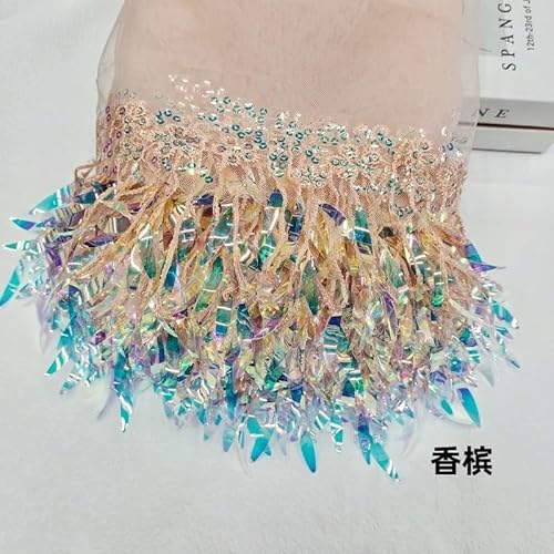 Spitzenband, Pailletten Mesh Spitze Stoff Trim Band Quaste Fringe bestickt Zubehör Hochzeit Kleid Party Spitzenband, Pailletten Mesh Spitze Stoff Trim Band Quaste Fringe bestickt Zubehör Hochzeit Kleid Party von LKDCNUP