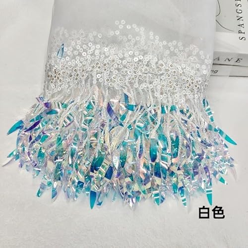 Spitzenband, Pailletten Mesh Spitze Stoff Trim Band Quaste Fringe bestickt Zubehör Hochzeit Kleid Party Spitzenband, Pailletten Mesh Spitze Stoff Trim Band Quaste Fringe bestickt Zubehör Hochzeit Kleid Party von LKDCNUP