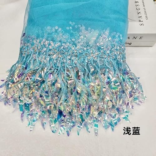 Spitzenband, Pailletten Mesh Spitze Stoff Trim Band Quaste Fringe bestickt Zubehör Hochzeit Kleid Party Spitzenband, Pailletten Mesh Spitze Stoff Trim Band Quaste Fringe bestickt Zubehör Hochzeit Kleid Party von LKDCNUP