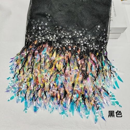 Spitzenband, Pailletten Mesh Spitze Stoff Trim Band Quaste Fringe bestickt Zubehör Hochzeit Kleid Party Spitzenband, Pailletten Mesh Spitze Stoff Trim Band Quaste Fringe bestickt Zubehör Hochzeit Kleid Party von LKDCNUP