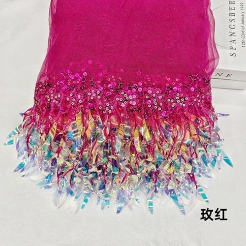 Spitzenband, Pailletten Mesh Spitze Stoff Trim Band Quaste Fringe bestickt Zubehör Hochzeit Kleid Party Spitzenband, Pailletten Mesh Spitze Stoff Trim Band Quaste Fringe bestickt Zubehör Hochzeit Kleid Party von LKDCNUP