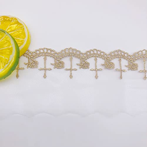 Spitzenband, Wasserlösliche Stickerei Mesh Spitze DIY Kreuz Rose Rock Hochzeit Zubehör Dekorative Trim Stoff von LKDCNUP