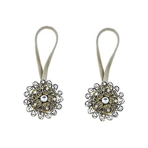 Vorhanghalter, Vorhang-Raffhalter, magnetische Kristall-Blumen-Vorhang-Raffhalter, dekorative Vorhang-Halteschnallen-Clips mit dehnbarem Schnurseil for Schlafzimmer, Wohnzimmer, Büro, Antikrot Vorhanghalter, Vorhang-Raffhalter, magnetische Kristall-Blumen-Vorhang-Raffhalter, dekorative Vorhang-Halteschnallen-Clips mit dehnbarem Schnurseil for Schlafzimmer, Wohnzimmer, Büro, Antikrot von LKDCNUP