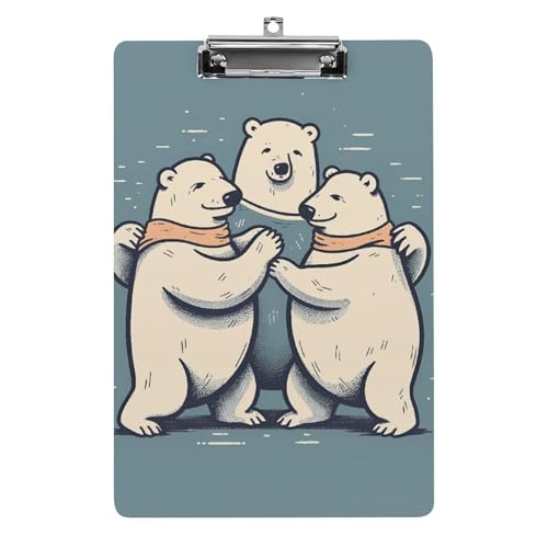 Bear Dancing Klemmbrett für Büro, Zuhause, Acryl-Klemmbrett mit Aufhängelöchern aus Edelstahl, langlebige Klemmbretter für Notizen, Prüfungen, Noten, Noten, 31,8 x 21,6 cm Bear Dancing Klemmbrett für Büro, Zuhause, Acryl-Klemmbrett mit Aufhängelöchern aus Edelstahl, langlebige Klemmbretter für Notizen, Prüfungen, Noten, Noten, 31,8 x 21,6 cm von LKHDS