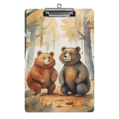 Bear in Woods Klemmbrett für Büro, Zuhause, Acryl-Klemmbrett mit Aufhängelöchern aus Edelstahl, langlebige Klemmbretter für Notizen, Prüfungen, Noten, Noten, 31,8 x 21,6 cm Bear in Woods Klemmbrett für Büro, Zuhause, Acryl-Klemmbrett mit Aufhängelöchern aus Edelstahl, langlebige Klemmbretter für Notizen, Prüfungen, Noten, Noten, 31,8 x 21,6 cm von LKHDS