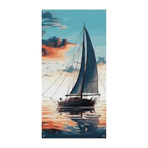 Blaues Segelboot-Türbanner, saisonale vertikale Türabdeckung, Dekoration, langlebiger Hintergrund für Party, Veranda, Eingang, Garten, Dekoration, 178 x 80 cm Blaues Segelboot-Türbanner, saisonale vertikale Türabdeckung, Dekoration, langlebiger Hintergrund für Party, Veranda, Eingang, Garten, Dekoration, 178 x 80 cm von LKHDS