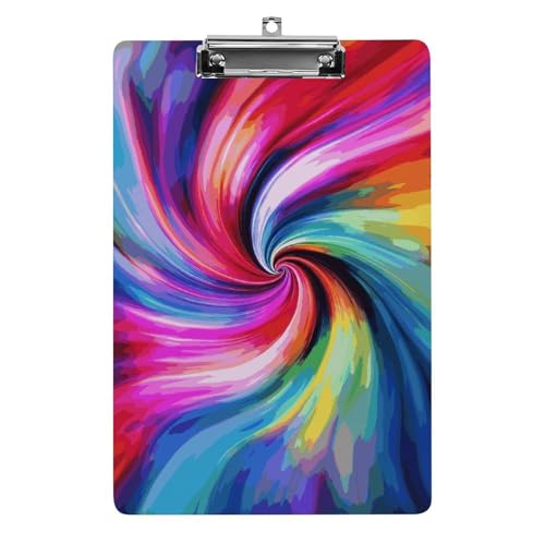 Buntes Batik-Klemmbrett für Büro, Zuhause, Acryl-Klemmbrett mit Aufhängelöchern aus Edelstahl, langlebige Klemmbretter für Notizen, Prüfungen, Noten, Noten, 31,8 x 21,6 cm Buntes Batik-Klemmbrett für Büro, Zuhause, Acryl-Klemmbrett mit Aufhängelöchern aus Edelstahl, langlebige Klemmbretter für Notizen, Prüfungen, Noten, Noten, 31,8 x 21,6 cm von LKHDS