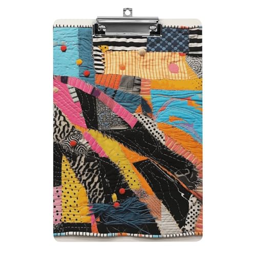 Buntes Quilt-Klemmbrett für Büro, Zuhause, Acryl-Klemmbrett mit Edelstahl-Löchern zum Aufhängen, langlebige Klemmbretter für Notizen, Prüfungen, Noten, Noten, 31,8 x 21,6 cm Buntes Quilt-Klemmbrett für Büro, Zuhause, Acryl-Klemmbrett mit Edelstahl-Löchern zum Aufhängen, langlebige Klemmbretter für Notizen, Prüfungen, Noten, Noten, 31,8 x 21,6 cm von LKHDS