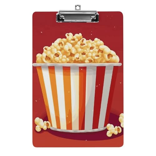 Cartoon-Popcorn-Klemmbrett für Büro, Zuhause, Acryl-Klemmbrett mit Aufhängelöchern aus Edelstahl, langlebige Klemmbretter für Notizen, Prüfungen, Noten, Noten, 31,8 x 21,6 cm Cartoon-Popcorn-Klemmbrett für Büro, Zuhause, Acryl-Klemmbrett mit Aufhängelöchern aus Edelstahl, langlebige Klemmbretter für Notizen, Prüfungen, Noten, Noten, 31,8 x 21,6 cm von LKHDS