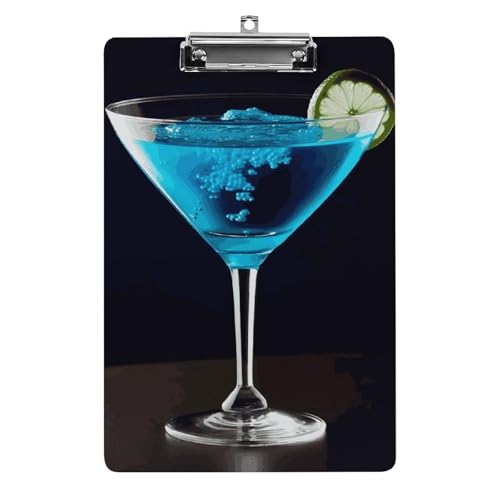 Cocktail-Klemmbrett für Büro, Zuhause, Acryl, A4-Klemmbrett mit Edelstahl-Aufhängelöchern, langlebige Klemmbretter für Notizen, Prüfungen, Noten, Noten, 31,8 x 21,6 cm, Blau Cocktail-Klemmbrett für Büro, Zuhause, Acryl, A4-Klemmbrett mit Edelstahl-Aufhängelöchern, langlebige Klemmbretter für Notizen, Prüfungen, Noten, Noten, 31,8 x 21,6 cm, Blau von LKHDS
