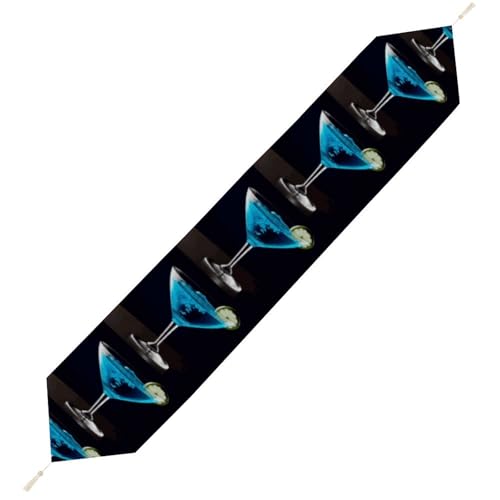 Cocktail-Tischläufer, wiederverwendbar, weich, kurz, Plüsch, Esstischdekoration für Hochzeit, Party, Küche, 229 x 33 cm, Blau Cocktail-Tischläufer, wiederverwendbar, weich, kurz, Plüsch, Esstischdekoration für Hochzeit, Party, Küche, 229 x 33 cm, Blau von LKHDS