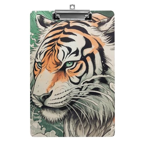 Ein handgezeichnetes Tiger-Klemmbrett für Büro, Zuhause, Acryl-Klemmbrett mit Aufhängelöchern aus Edelstahl, langlebige Klemmbretter für Notizen, Prüfungen, Noten, Noten, 31,8 x 21,6 cm Ein handgezeichnetes Tiger-Klemmbrett für Büro, Zuhause, Acryl-Klemmbrett mit Aufhängelöchern aus Edelstahl, langlebige Klemmbretter für Notizen, Prüfungen, Noten, Noten, 31,8 x 21,6 cm von LKHDS