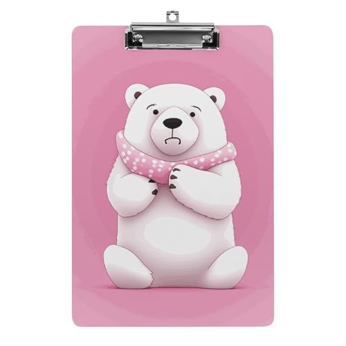 Eisbär-Klemmbrett für Büro, Zuhause, Acryl-Klemmbrett mit Aufhängelöchern aus Edelstahl, langlebige Klemmbretter für Notizen, Prüfungen, Noten, Noten, 31,8 x 21,6 cm Eisbär-Klemmbrett für Büro, Zuhause, Acryl-Klemmbrett mit Aufhängelöchern aus Edelstahl, langlebige Klemmbretter für Notizen, Prüfungen, Noten, Noten, 31,8 x 21,6 cm von LKHDS