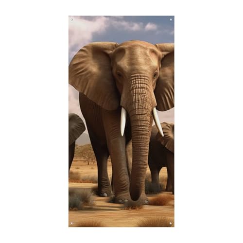 Elefanten-Familien-Türbanner, saisonale vertikale Türabdeckung, Dekoration, langlebiger Hintergrund für Party, Veranda, Eingang, Garten, Dekoration, 178 x 80 cm Elefanten-Familien-Türbanner, saisonale vertikale Türabdeckung, Dekoration, langlebiger Hintergrund für Party, Veranda, Eingang, Garten, Dekoration, 178 x 80 cm von LKHDS