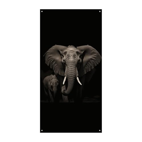 Elefanten-Türbanner, saisonale vertikale Türabdeckung, Dekoration, langlebiger Hintergrund für Party, Veranda, Eingang, Garten, Dekoration, 178 x 80 cm Elefanten-Türbanner, saisonale vertikale Türabdeckung, Dekoration, langlebiger Hintergrund für Party, Veranda, Eingang, Garten, Dekoration, 178 x 80 cm von LKHDS