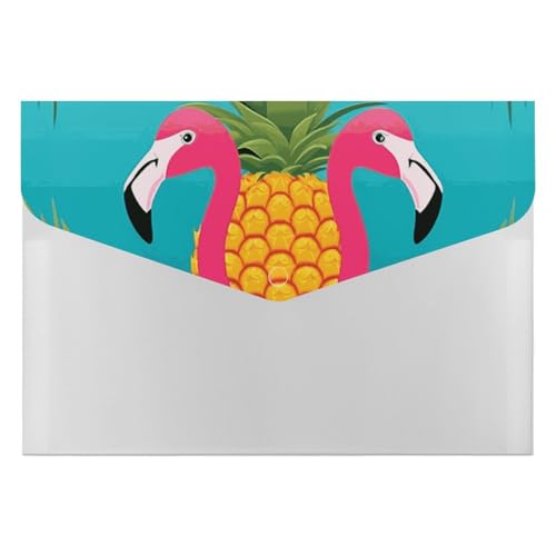 Fächermappe mit 6 Fächern, Ananas-Flamingo-Akkordeon-Aktenordner, A4, Briefgröße, tragbarer Dokumenten-Organizer für Quittungen, Rechnungen, Bürobedarf Fächermappe mit 6 Fächern, Ananas-Flamingo-Akkordeon-Aktenordner, A4, Briefgröße, tragbarer Dokumenten-Organizer für Quittungen, Rechnungen, Bürobedarf von LKHDS