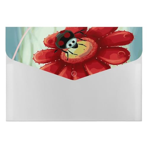Fächermappe mit 6 Fächern, Marienkäfer-Blume, Akkordeon-Aktenordner, A4, Briefgröße, tragbarer Dokumenten-Organizer für Quittungen, Rechnungen, Bürobedarf Fächermappe mit 6 Fächern, Marienkäfer-Blume, Akkordeon-Aktenordner, A4, Briefgröße, tragbarer Dokumenten-Organizer für Quittungen, Rechnungen, Bürobedarf von LKHDS