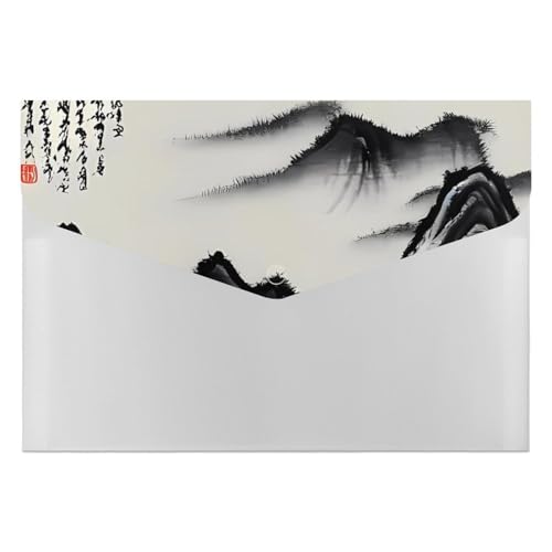 Fächermappe mit 6 Fächern, chinesische Landschaftsmalerei, Akkordeon-Aktenordner, A4, Briefgröße, tragbarer Dokumenten-Organizer für Quittungen, Rechnungen, Bürobedarf Fächermappe mit 6 Fächern, chinesische Landschaftsmalerei, Akkordeon-Aktenordner, A4, Briefgröße, tragbarer Dokumenten-Organizer für Quittungen, Rechnungen, Bürobedarf von LKHDS