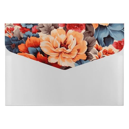 Fächermappe mit 6 Fächern, florales Blumendruck, Akkordeon-Aktenordner, A4, Briefgröße, tragbarer Dokumenten-Organizer für Quittungen, Rechnungen, Bürobedarf Fächermappe mit 6 Fächern, florales Blumendruck, Akkordeon-Aktenordner, A4, Briefgröße, tragbarer Dokumenten-Organizer für Quittungen, Rechnungen, Bürobedarf von LKHDS