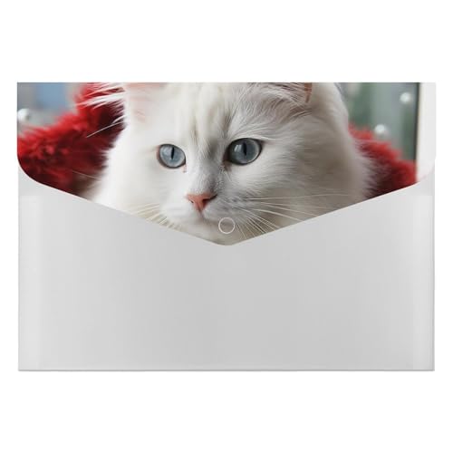 Fächermappe mit 6 Fächern, niedliche weiße Katze, Akkordeon-Aktenordner, A4, Briefgröße, tragbarer Dokumenten-Organizer für Quittungen, Rechnungen, Bürobedarf Fächermappe mit 6 Fächern, niedliche weiße Katze, Akkordeon-Aktenordner, A4, Briefgröße, tragbarer Dokumenten-Organizer für Quittungen, Rechnungen, Bürobedarf von LKHDS