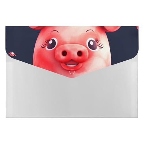 Fächermappe mit 6 Fächern, rotes süßes Schweinchen, Akkordeon-Aktenordner, A4, Briefgröße, tragbarer Dokumenten-Organizer für Quittungen, Rechnungen, Bürobedarf Fächermappe mit 6 Fächern, rotes süßes Schweinchen, Akkordeon-Aktenordner, A4, Briefgröße, tragbarer Dokumenten-Organizer für Quittungen, Rechnungen, Bürobedarf von LKHDS