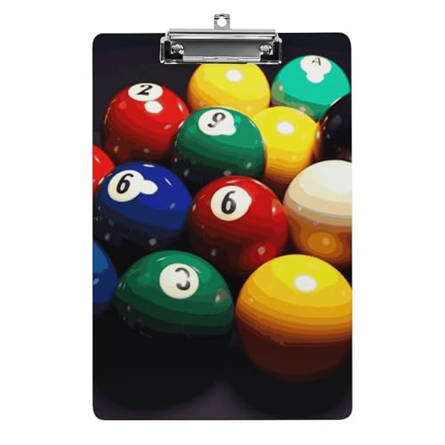 Farbiges Billard-Klemmbrett für Büro, Zuhause, Acryl-Klemmbrett mit Aufhängelöchern aus Edelstahl, langlebige Klemmbretter für Notizen, Prüfungen, Noten, Noten, 31,8 x 21,6 cm Farbiges Billard-Klemmbrett für Büro, Zuhause, Acryl-Klemmbrett mit Aufhängelöchern aus Edelstahl, langlebige Klemmbretter für Notizen, Prüfungen, Noten, Noten, 31,8 x 21,6 cm von LKHDS