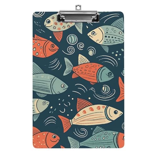 Fisch-Klemmbrett im Animationsstil, für Büro, Zuhause, Acryl-Klemmbrett mit Aufhängelöchern aus Edelstahl, langlebige Klemmbretter für Notizen, Prüfungen, Noten, Noten, 31,8 x 21,6 cm Fisch-Klemmbrett im Animationsstil, für Büro, Zuhause, Acryl-Klemmbrett mit Aufhängelöchern aus Edelstahl, langlebige Klemmbretter für Notizen, Prüfungen, Noten, Noten, 31,8 x 21,6 cm von LKHDS