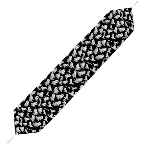 Halloween-Gothic-Tischläufer, wiederverwendbar, weich, kurz, Plüsch, Esstischdekoration für Hochzeit, Party, Küche, 229 x 33 cm Halloween-Gothic-Tischläufer, wiederverwendbar, weich, kurz, Plüsch, Esstischdekoration für Hochzeit, Party, Küche, 229 x 33 cm von LKHDS