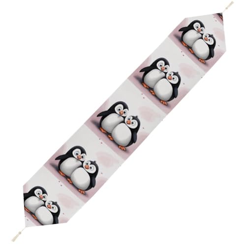I Love Penguins-Tischläufer, wiederverwendbar, weich, kurz, Plüsch, Esstischdekoration für Hochzeit, Party, Küche, 200 x 33 cm I Love Penguins-Tischläufer, wiederverwendbar, weich, kurz, Plüsch, Esstischdekoration für Hochzeit, Party, Küche, 200 x 33 cm von LKHDS