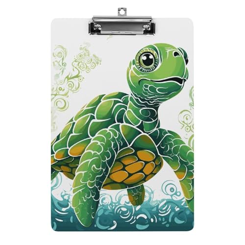Klemmbrett mit Cartoon-Schildkrötenmuster für Büro, Zuhause, Acryl-Klemmbrett mit Aufhängelöchern aus Edelstahl, langlebige Klemmbretter für Notizen, Prüfungen, Noten, Noten, 31,8 x 21,6 cm Klemmbrett mit Cartoon-Schildkrötenmuster für Büro, Zuhause, Acryl-Klemmbrett mit Aufhängelöchern aus Edelstahl, langlebige Klemmbretter für Notizen, Prüfungen, Noten, Noten, 31,8 x 21,6 cm von LKHDS