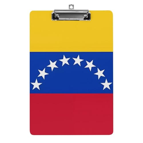 Klemmbrett mit Flagge von Venezuela für Büro, Zuhause, Acryl-Klemmbrett mit Aufhängelöchern aus Edelstahl, langlebige Klemmbretter für Notizen, Prüfungen, Noten, Noten, 31,8 x 21,6 cm Klemmbrett mit Flagge von Venezuela für Büro, Zuhause, Acryl-Klemmbrett mit Aufhängelöchern aus Edelstahl, langlebige Klemmbretter für Notizen, Prüfungen, Noten, Noten, 31,8 x 21,6 cm von LKHDS