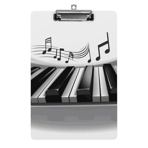 Klemmbrett mit Klaviermusik-Symbolen für Büro, Zuhause, Acryl-Klemmbrett mit Aufhängelöchern aus Edelstahl, langlebige Klemmbretter für Notizen, Prüfungen, Noten, Noten, 31,8 x 21,6 cm Klemmbrett mit Klaviermusik-Symbolen für Büro, Zuhause, Acryl-Klemmbrett mit Aufhängelöchern aus Edelstahl, langlebige Klemmbretter für Notizen, Prüfungen, Noten, Noten, 31,8 x 21,6 cm von LKHDS