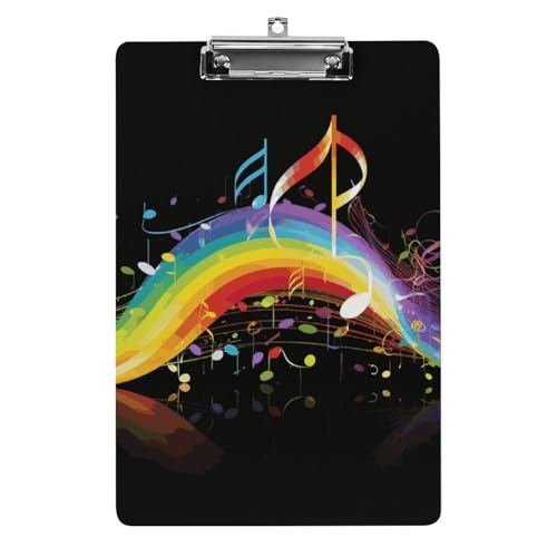 Klemmbrett mit Regenbogen-Musiknoten für Büro, Zuhause, Acryl-Klemmbrett mit Aufhängelöchern aus Edelstahl, langlebige Klemmbretter für Notizen, Prüfungen, Noten, Noten, 31,8 x 21,6 cm Klemmbrett mit Regenbogen-Musiknoten für Büro, Zuhause, Acryl-Klemmbrett mit Aufhängelöchern aus Edelstahl, langlebige Klemmbretter für Notizen, Prüfungen, Noten, Noten, 31,8 x 21,6 cm von LKHDS