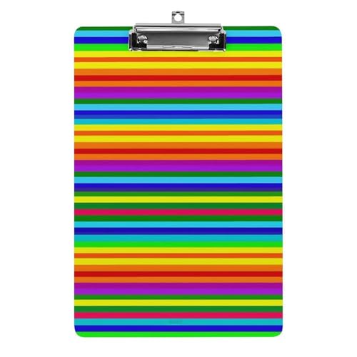 Klemmbrett mit Regenbogenmuster für Büro, Zuhause, Acryl-Klemmbrett mit Aufhängelöchern aus Edelstahl, langlebige Klemmbretter für Notizen, Prüfungen, Noten, Noten, 31,8 x 21,6 cm Klemmbrett mit Regenbogenmuster für Büro, Zuhause, Acryl-Klemmbrett mit Aufhängelöchern aus Edelstahl, langlebige Klemmbretter für Notizen, Prüfungen, Noten, Noten, 31,8 x 21,6 cm von LKHDS