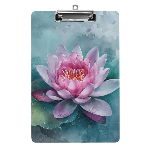 Klemmbrett mit Seerosenblüten für Büro, Zuhause, Acryl, A4-Klemmbrett mit Aufhängelöchern aus Edelstahl, langlebige Klemmbretter für Notizen, Prüfungen, Noten, Noten, 31,8 x 21,6 cm Klemmbrett mit Seerosenblüten für Büro, Zuhause, Acryl, A4-Klemmbrett mit Aufhängelöchern aus Edelstahl, langlebige Klemmbretter für Notizen, Prüfungen, Noten, Noten, 31,8 x 21,6 cm von LKHDS