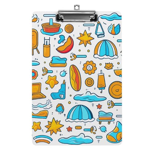 Klemmbrett mit Strandmotiv für Büro, Zuhause, Acryl-Klemmbrett mit Aufhängelöchern aus Edelstahl, langlebige Klemmbretter für Notizen, Prüfungen, Noten, Noten, 31,8 x 21,6 cm Klemmbrett mit Strandmotiv für Büro, Zuhause, Acryl-Klemmbrett mit Aufhängelöchern aus Edelstahl, langlebige Klemmbretter für Notizen, Prüfungen, Noten, Noten, 31,8 x 21,6 cm von LKHDS
