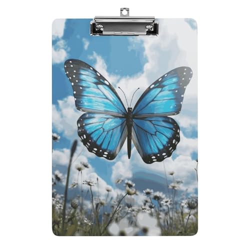 Klemmbrett mit blauen Schmetterlingen und Wolken für Büro, Zuhause, Acryl-Klemmbrett mit Aufhängelöchern aus Edelstahl, langlebige Klemmbretter für Notizen, Prüfungen, Noten, Noten, 31,8 x 21,6 cm Klemmbrett mit blauen Schmetterlingen und Wolken für Büro, Zuhause, Acryl-Klemmbrett mit Aufhängelöchern aus Edelstahl, langlebige Klemmbretter für Notizen, Prüfungen, Noten, Noten, 31,8 x 21,6 cm von LKHDS