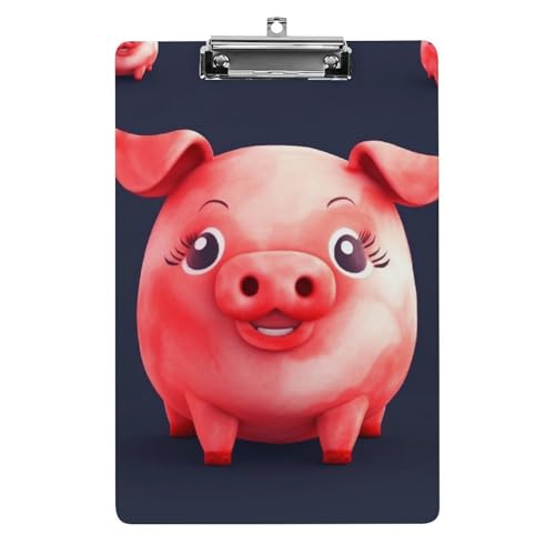 Klemmbrett mit niedlichem Schweinchen für Büro, Zuhause, Acryl, A4-Klemmbrett mit Edelstahl-Aufhängelöchern, langlebige Klemmbretter für Notizen, Prüfungen, Noten, Noten, 31,8 x 21,6 cm, Rot Klemmbrett mit niedlichem Schweinchen für Büro, Zuhause, Acryl, A4-Klemmbrett mit Edelstahl-Aufhängelöchern, langlebige Klemmbretter für Notizen, Prüfungen, Noten, Noten, 31,8 x 21,6 cm, Rot von LKHDS
