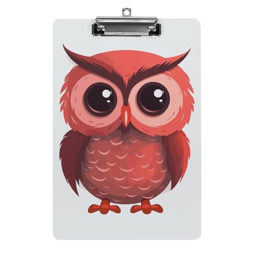 Klemmbrett mit niedlichen roten Eulen für Büro, Zuhause, Acryl-Klemmbrett mit Aufhängelöchern aus Edelstahl, langlebige Klemmbretter für Notizen, Prüfungen, Noten, Noten, 31,8 x 21,6 cm Klemmbrett mit niedlichen roten Eulen für Büro, Zuhause, Acryl-Klemmbrett mit Aufhängelöchern aus Edelstahl, langlebige Klemmbretter für Notizen, Prüfungen, Noten, Noten, 31,8 x 21,6 cm von LKHDS