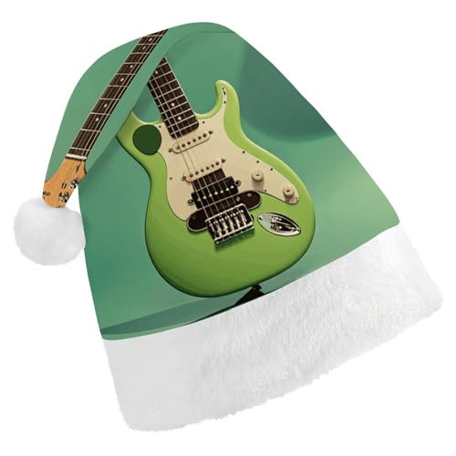 LKHDS Weihnachtsmütze für Erwachsene, Weihnachtsmütze für Damen und Herren, exquisite Musik, grüne Gitarre, bedruckte Weihnachtsmütze, bequeme Weihnachtsmütze für Erwachsene LKHDS Weihnachtsmütze für Erwachsene, Weihnachtsmütze für Damen und Herren, exquisite Musik, grüne Gitarre, bedruckte Weihnachtsmütze, bequeme Weihnachtsmütze für Erwachsene von LKHDS