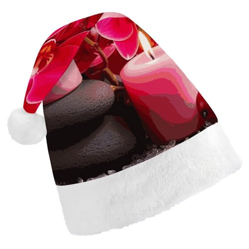 LKHDS Weihnachtsmütze für Erwachsene, Weihnachtsmütze für Damen und Herren, exquisiter Orchideenstein, rote Kerzen, bedruckte Weihnachtsmütze, bequeme Weihnachtsmütze für Erwachsene LKHDS Weihnachtsmütze für Erwachsene, Weihnachtsmütze für Damen und Herren, exquisiter Orchideenstein, rote Kerzen, bedruckte Weihnachtsmütze, bequeme Weihnachtsmütze für Erwachsene von LKHDS
