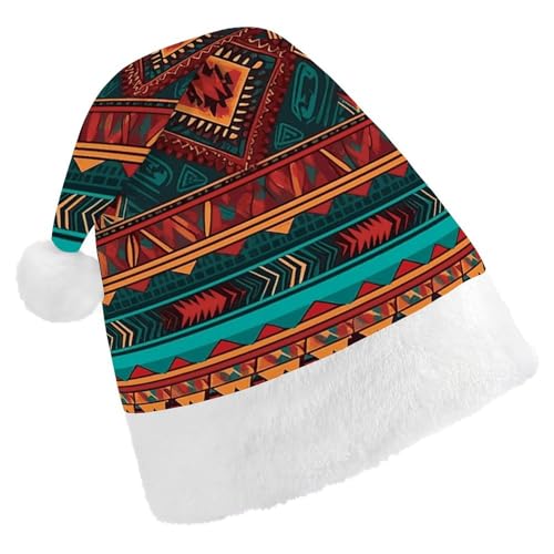 LKHDS Weihnachtsmütze für Erwachsene, Weihnachtsmütze für Damen und Herren, exquisites ethnisches geometrisches Muster, bedruckte Weihnachtsmütze, bequeme Weihnachtsmütze für Erwachsene LKHDS Weihnachtsmütze für Erwachsene, Weihnachtsmütze für Damen und Herren, exquisites ethnisches geometrisches Muster, bedruckte Weihnachtsmütze, bequeme Weihnachtsmütze für Erwachsene von LKHDS